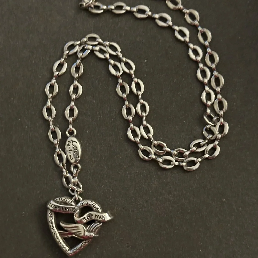 Brighton Love Finds The Way heart silver necklace - Picture 4 of 5